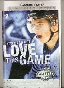 2010 11 Seattle Thunderbirds Program Vs. Kamloops Blazers  