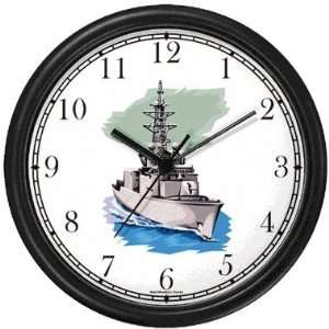 Battle Ship Nautical Theme Wall Clock by WatchBuddy Timepieces (White 