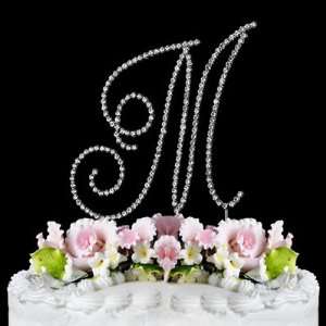   MONOGRAM WEDDING CAKE TOPPER LARGE LETTER M 