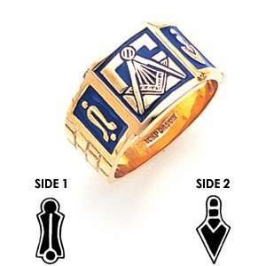    Paneled Blue Lodge Ring   10kt Gold/10kt yellow gold: Jewelry