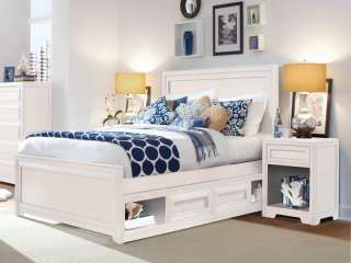 Youth White Full Size Panel Bed w/ Storage Box  
