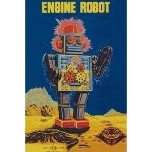   Paper poster printed on 12 x 18 stock. Engine Robot