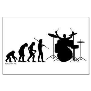  Drum Evolution Funny Large Poster by 