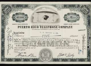 PORTO ( PUERTO ) RICO TELEPHONE 1965 L A Mathey & Co  