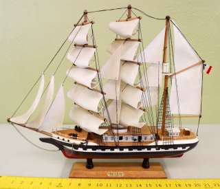 Description: Vtg 20 Model Belem 1896 Hand Crafted Wooden Ship Boat