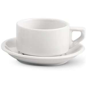  BIA White Cappucino Cup & Saucer: Home & Kitchen