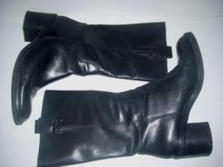 Womans BANANA REPUBLIC Black Leather Riding Boots 9.5  