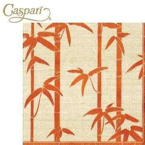 Caspari Paper Napkins 10592C Bamboo Silk Coral Cocktail Napkins 