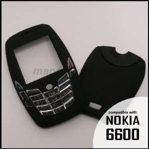   RUBBER BLACK Faceplate/Cover for Nokia 6600 + Keypad: Everything Else