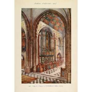  1907 Print Chancel Altar Choir Railing L MACDONALD GILL 