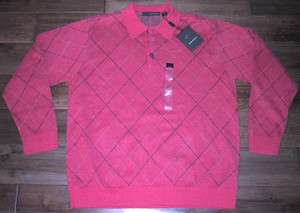 NEW GREG NORMAN 100% COTTON COLLARED SWEATER L $68 NWT  