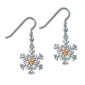   Black Hills Gold and Silver Snowflake Earrings   ER972SS: Jewelry