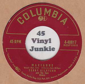 Terry Gilkyson 45 rpm Marianne on Columbia Records  