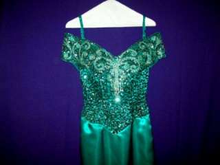 Mike Benet Formal Teal Green Sequins Sz. 4 Worn Once  