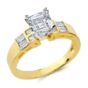   Side Stone CZ Cubic Zirconia Ladies Wedding Engagement Ring Band