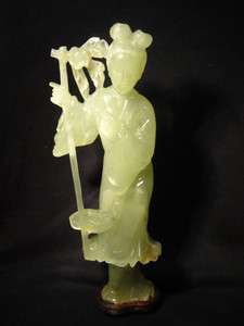 TALL HAND CARVED CHINESE JADE FIGURE No Reseve !!  
