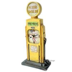   Retro Yellow Gas Pump Table Mantle Clock / Home Decor
