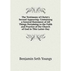   of the Church of God in This Latter Day Benjamin Seth Youngs Books