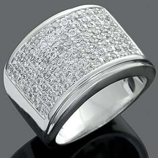   Sterling Silver Iced Out Micro Pave Bling CZ Hip Hop Ring Size 8 13