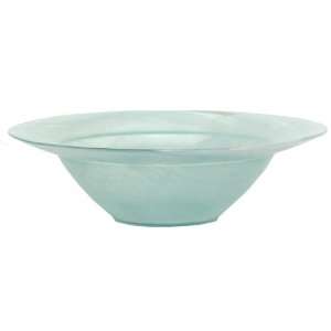   Recycled Art Glass Large White Saturn Bowl 14D, 4H