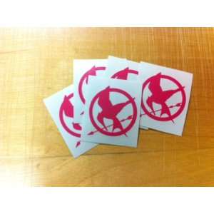 Hunger Games Mocking Jay Sticker Decal Pink (PACK OF 5 SMALL)