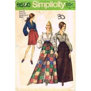   Pattern Skirt Pants Blouse Size 12   Bust 34: Arts, Crafts & Sewing