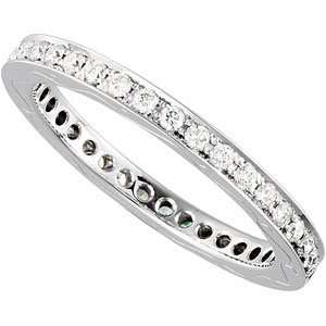   Band Ring Ring. Size 08.00/ 1/2 Ct Tw Anniversary Band In 18K