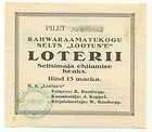 Estonia National Library Soc Lootus Lottery Ticket 1924
