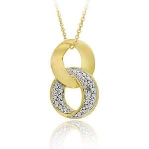   Two tone Gold over Silver Diamond Accent Infinity Necklace: Jewelry