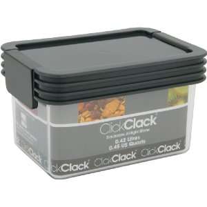 Clickclack Airtight Storer .45 Quart Container, Charcoal Lid  