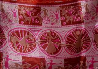AMAZING Design Vintage Art Silk 5 Yard Fabric Sari Saree  