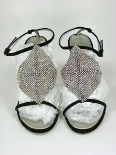 Gorgeous Crystal Jeweled t strap heel. Diamond shape jeweled 