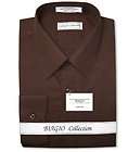 Biagio COTTON CHOCOLATE BROWN Dress Shirt sz 17 34/35  
