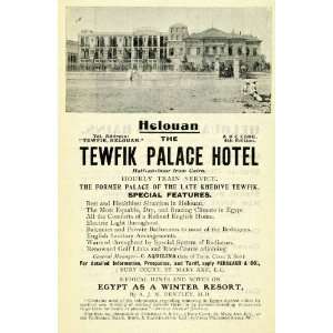  1908 Ad Helouan Tewfik Palace Hotel 3 Bury Court Perreaux 