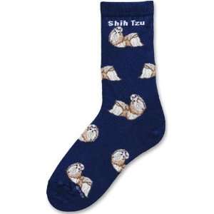  Shih Tzu Dog Adult Poses Socks (Blue): Everything Else