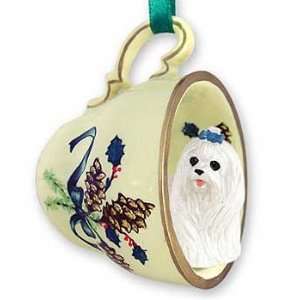  Maltese Teacup Christmas Ornament (MANY BREEDS)