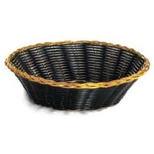   Round Black/Gold Vinyl Basket:  Kitchen & Dining