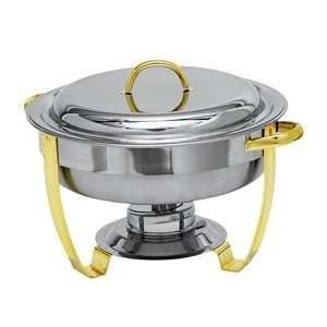  Round Chafer   Chafing Dish   4 Quart   Includes Food Pan 