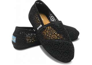 New TOMS Black Lace CROCHET Womens Classics SOLD OUT 844229084614 