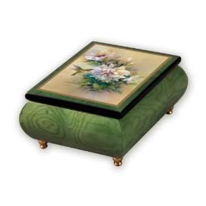  Box with Image, Double Hibiscus with Ruby Throat 18 Note Tune 
