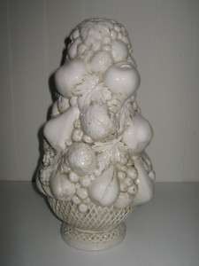 blanc de chine pottery fruit lamp base Italy  
