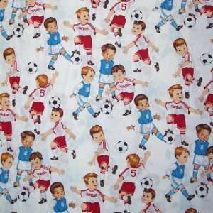  44 Fabric Boys Playing Soccer in White Background The 