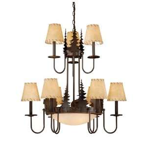  Vaxcel CH55709BBZ 12 Light Bozeman Chandelier, Burnished 