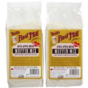 Bobs Red Mill Muffin Mix Spice Apple Bran, 24 oz, 2 ct (Quantity of 4 