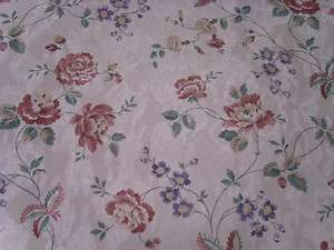   mauve, blue, green & tan jacobean floral wallpaper 088953438644  