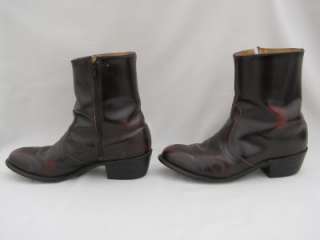   Boots Mason Leather Short Cowboy Zippers High Ankle Cordovan Ox Blood