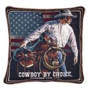 TAPESTRY PILLOW SIMPLY HOME COWBOY BY CHOICE