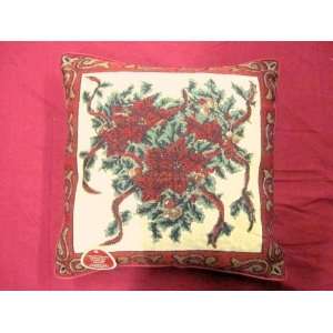  CHRISTMAS TAPESTRY RED CREAM HOLLY 18 CUSHION COVER PILLOW 