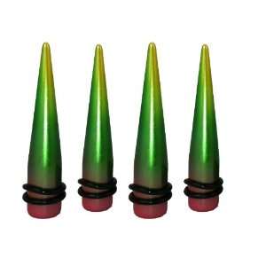 Tapers 6G, 4G Gauge Kit Red Green Acrylic Ear Tapers Stretching Kit (4 