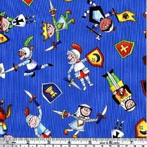  45 Wide Knights Blue Fabric By The Yard Arts, Crafts 